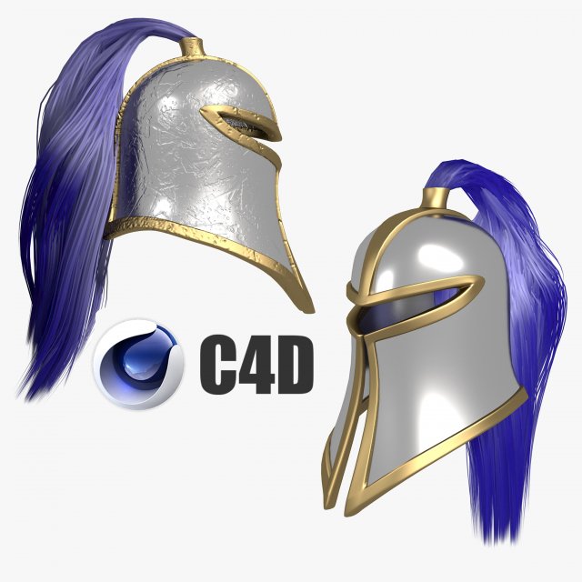 helmet with tail 3D Model .c4d .max .obj .3ds .fbx .stl .blend 