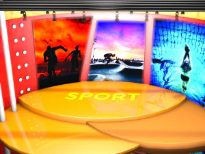 Set de tv deportes 3D Model