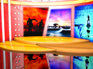 Set de tv deportes Model 3D