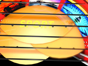 Set de tv deportes 3D Model