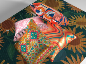 4 cojines coloridos 3D Модель