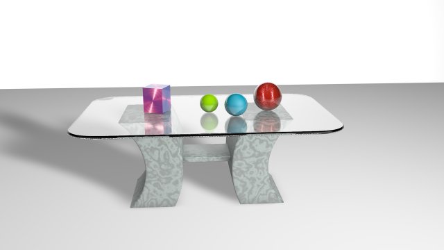 mesa de centro de marmol con vidrio Modelo 3D .c4d .max .obj .3ds .fbx .stl .blend 