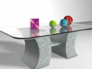 mesa de centro de marmol con vidrio Modelo 3D