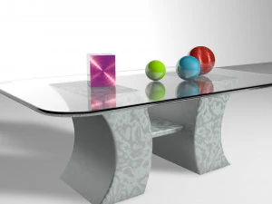 mesa de centro de marmol con vidrio 3D Model