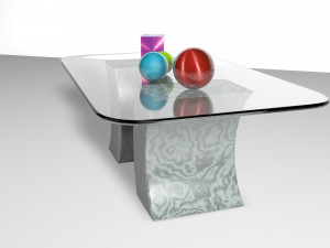 mesa de centro de marmol con vidrio Modelo 3D