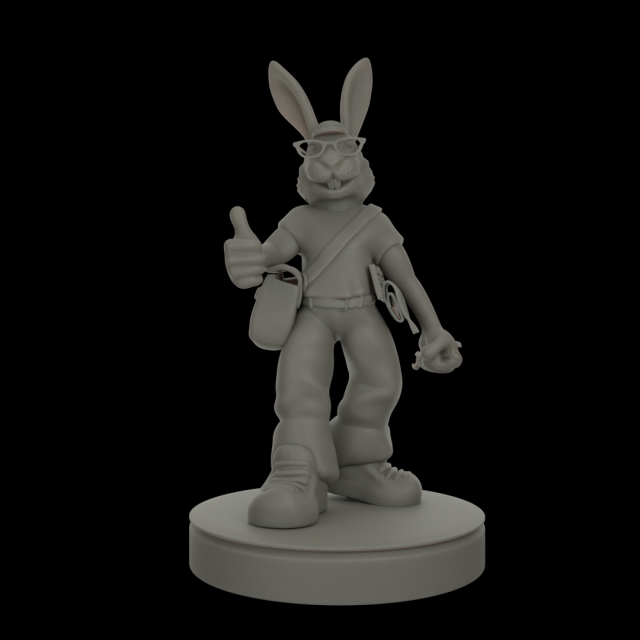 Of a hare on a stand 3D प्रिंट मॉडल .c4d .max .obj .3ds .fbx .stl .blend 