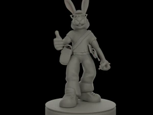 Зайца на подставке 3D Принт Модель
