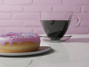 pączek z filiżanką kawy Model 3D