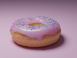 donut with a cup of coffee 3D 模型