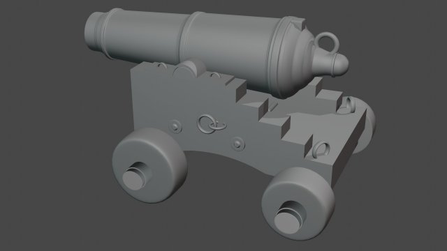ship cannon 3D Model .c4d .max .obj .3ds .fbx .stl .blend 