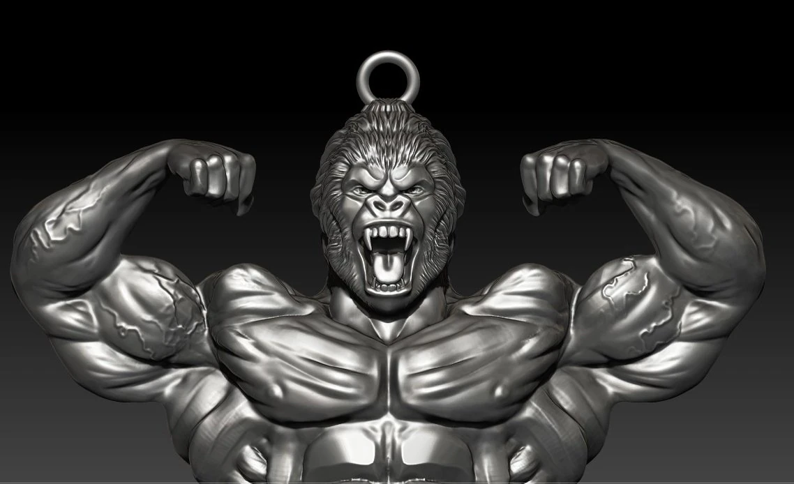 gorilla strong pendant 3D Print Model .c4d .max .obj .3ds .fbx .stl .blend 