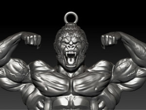 gorilla strong pendant 3D 프린트 모델