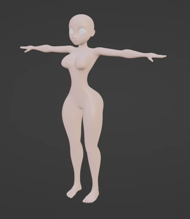 Female base mesh 3D Model .c4d .max .obj .3ds .fbx .stl .blend 