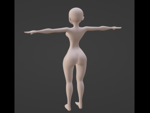 Female base mesh Modèle 3D
