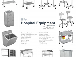 hospital equipment collection 3D मॉडल