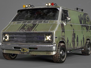 dodge tradesman van 1974 3D मॉडल