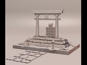 weathering with you shrine low-poly 3d Model 3D
