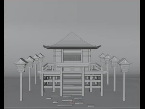 low-poly shrine blender 3D Model