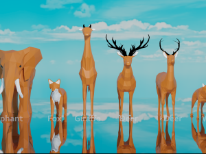 low-poly animals 3Dモデル