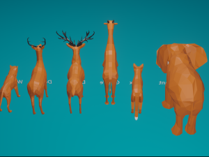 low-poly animals 3D 模型