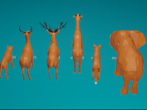 low-poly animals 3D Model