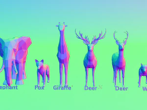 low-poly animals 3D Model