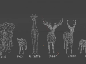 low-poly animals 3D Model