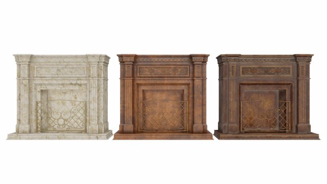 fireplace 3D Model .c4d .max .obj .3ds .fbx .stl .blend 