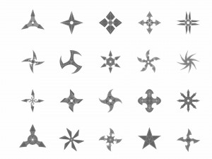 collection of 20 shurikens 3D 모델