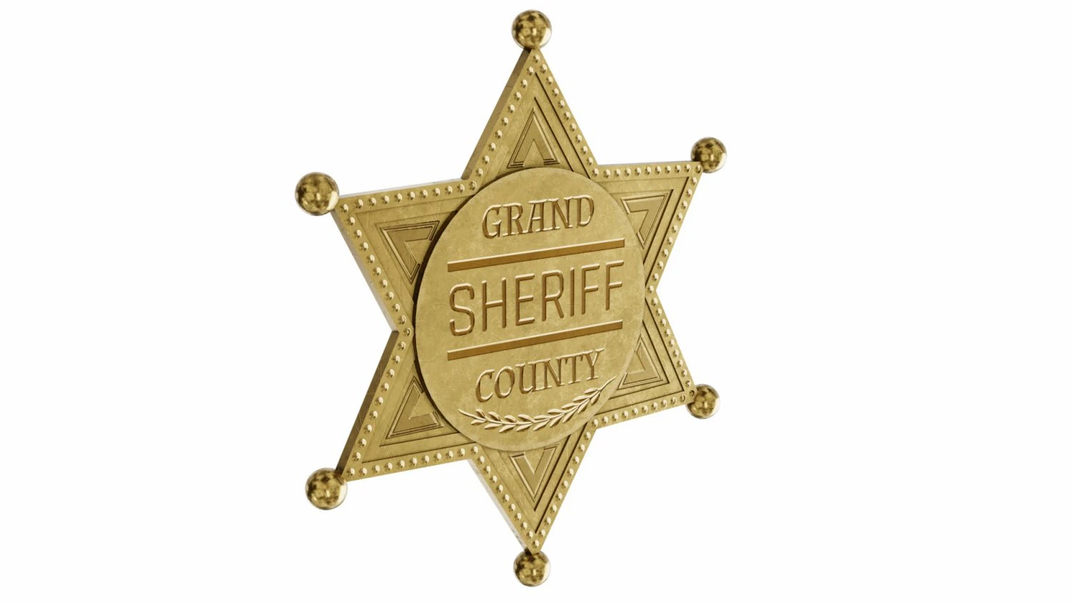 sheriffs badge 3D Model .c4d .max .obj .3ds .fbx .stl .blend 