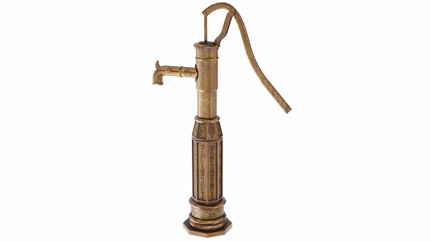manual water pump 3D Model .c4d .max .obj .3ds .fbx .stl .blend 