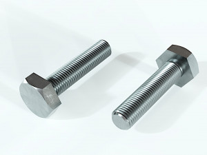 Collection of 21 bolts and screws 3D Model