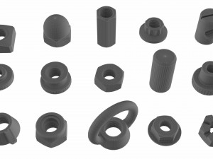 Collection of 15 nuts 3D Model