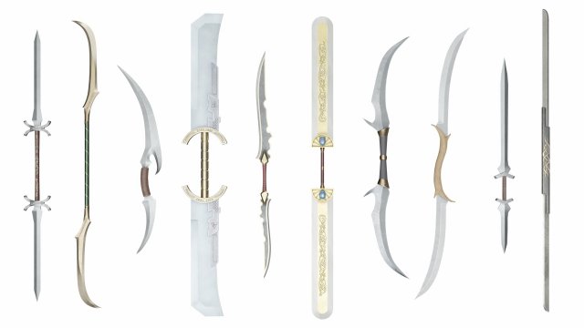 Double swords collection 3D-Modell .c4d .max .obj .3ds .fbx .stl .blend 