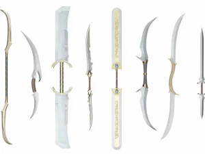 Cole&ccedil;&atilde;o de espadas duplas Modelo 3D