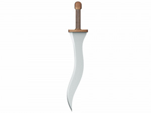 Curved sword 2 3D Model