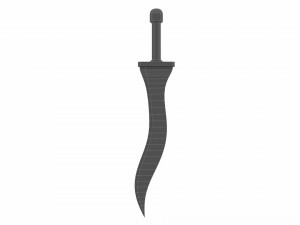 Curved sword 2 3D Model