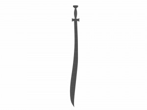 Curved sword 3 Model 3D