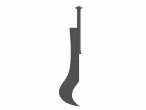 Curved sword 4 3D Model