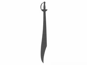 Curved sword 6 3D Model