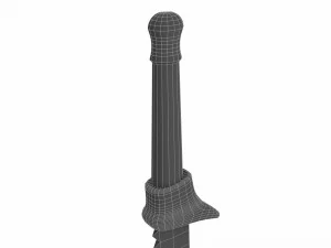 Curved sword 13 3D Model