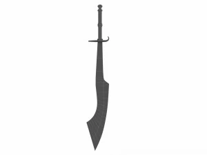 Curved sword 17 3D Model