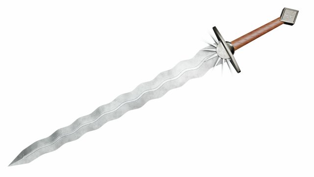 Wavy sword Model 3D .c4d .max .obj .3ds .fbx .stl .blend 