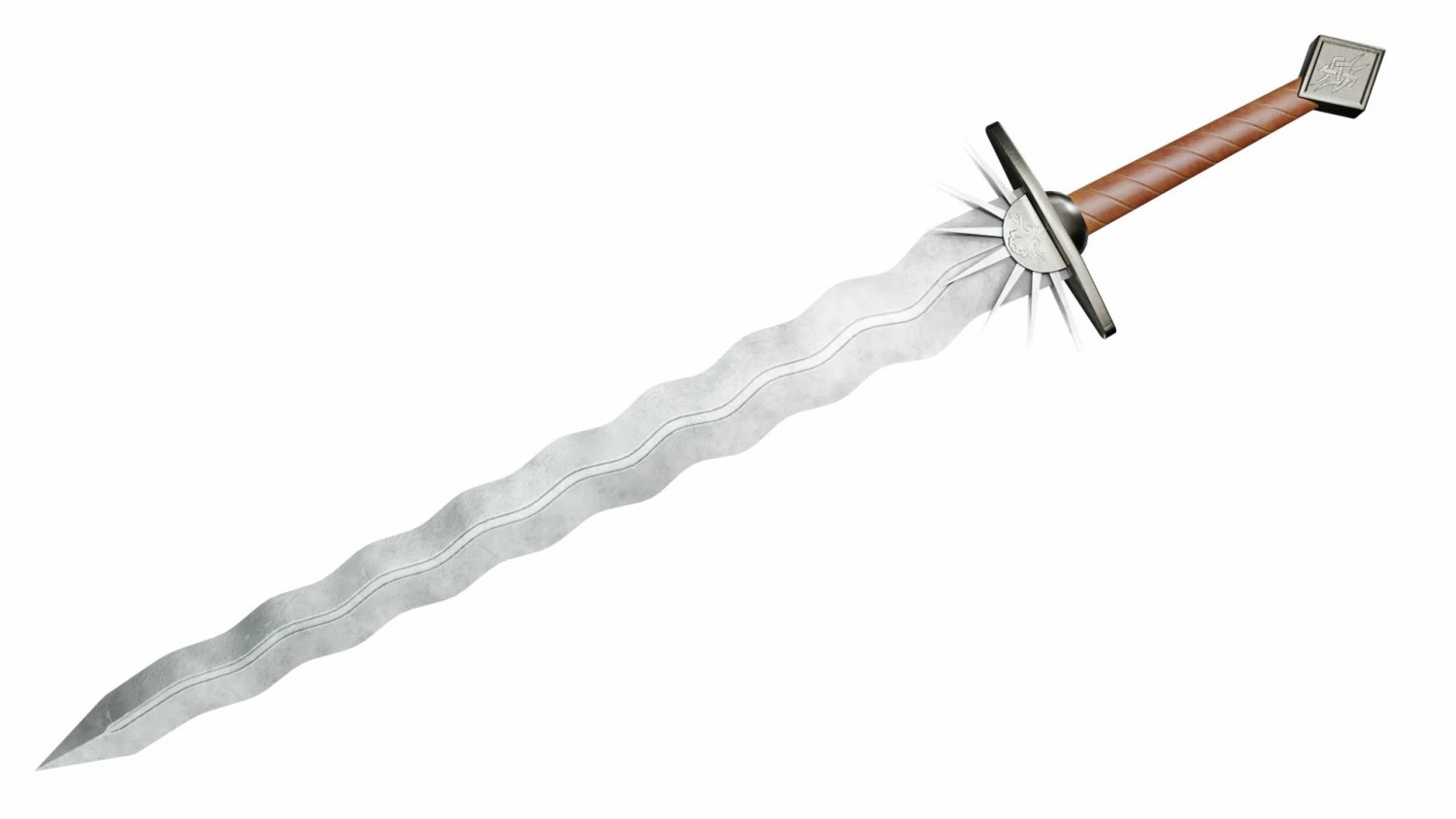Wavy sword 3D Model .c4d .max .obj .3ds .fbx .stl .blend