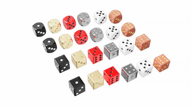 Dice collection 3D Model .c4d .max .obj .3ds .fbx .stl .blend 