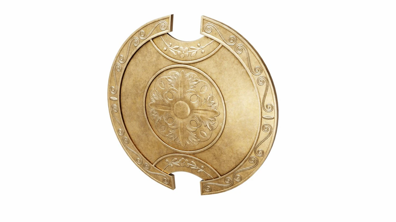 Bronze shield 3D Model .c4d .max .obj .3ds .fbx .stl .blend 