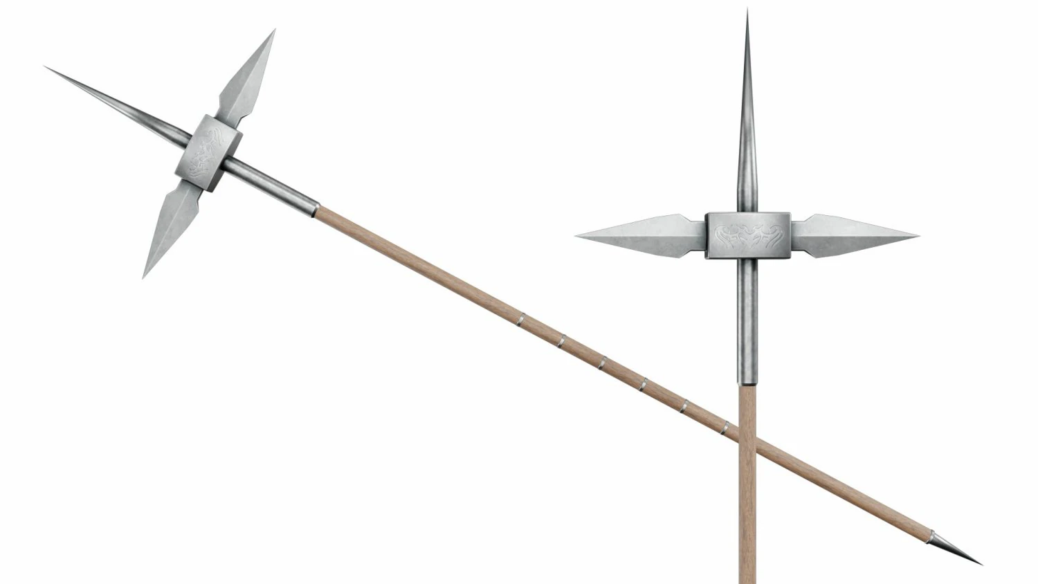 Cross tipped spear 3D Model .c4d .max .obj .3ds .fbx .stl .blend