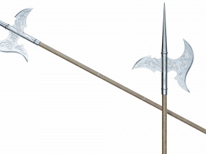 Silver halberd 3D Model