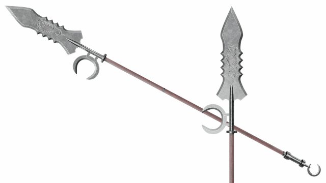 Spear with crescent 3D Model .c4d .max .obj .3ds .fbx .stl .blend 