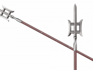 Spear with double crescent 3D Model